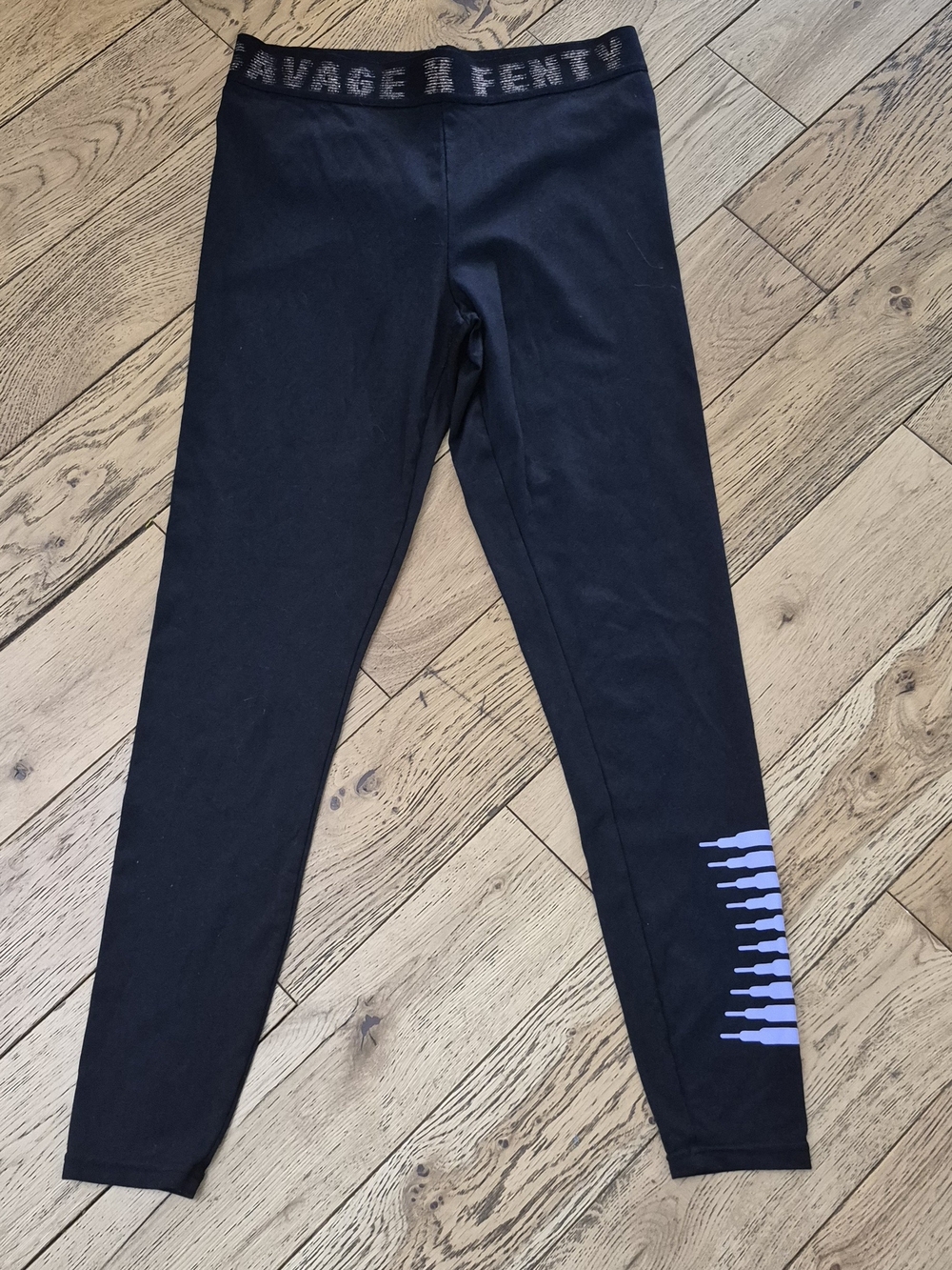 Savage X Fenty Forever Savage Jersey Legging Black Caviar/Purple Size L